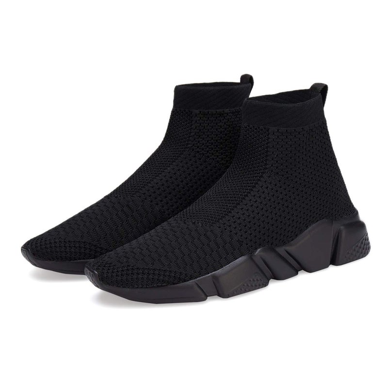 Casbeam Men's Running Knit Comfortable Lightweight Breathable Casual Sports Shoes Fashion Sneakers Slip-On Walking Shoes All Black Size 10 - Image 1